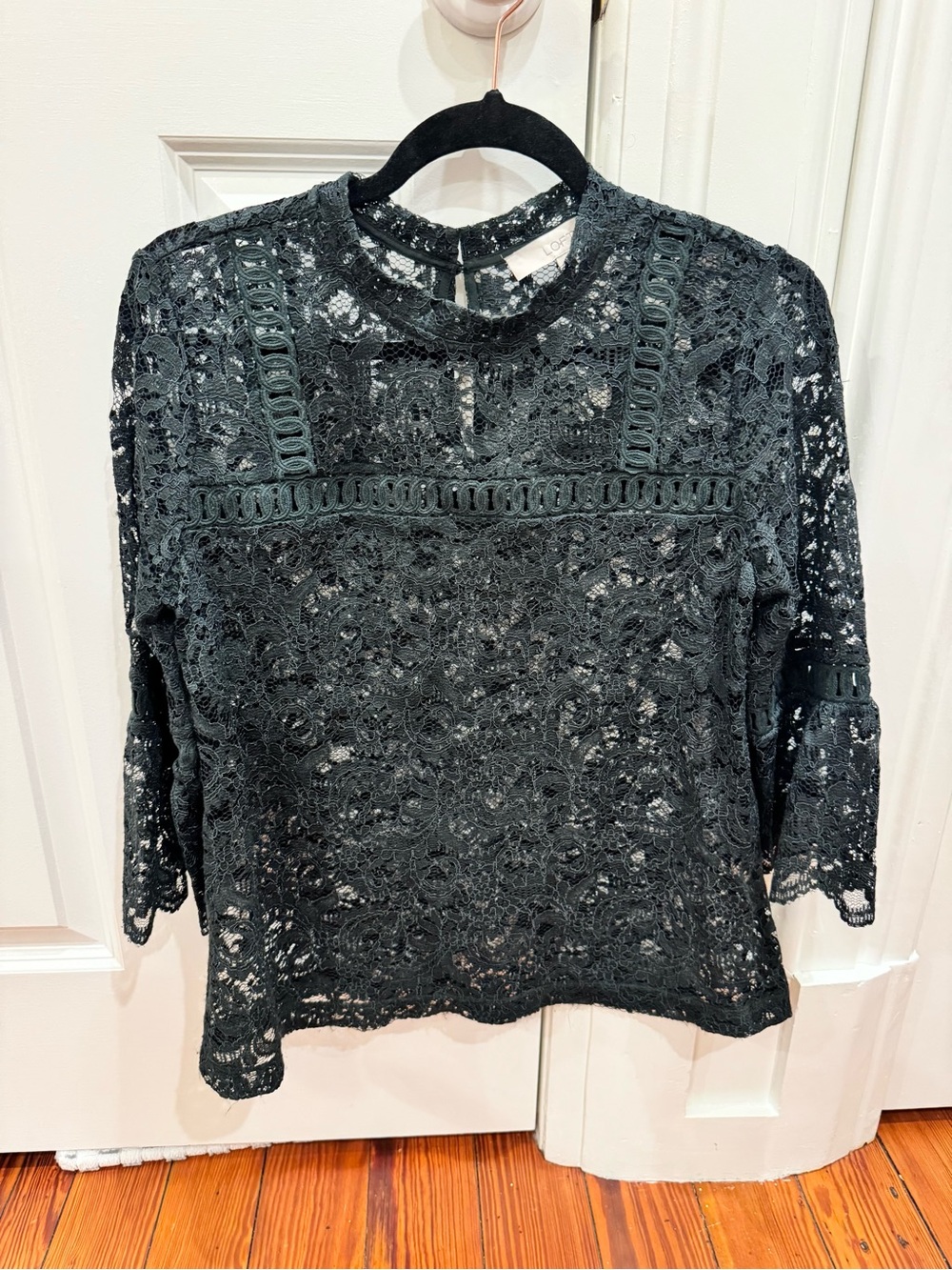 LOFT Lace Crochet Top Emerald Green Sz. S Fairy grunge Goth Whimsigoth Fairycore